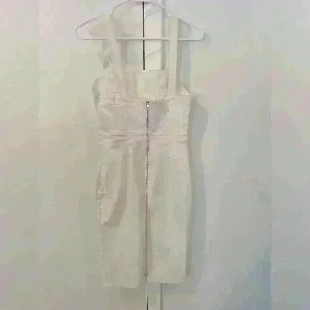 NWT- Here comes the sun white denim dress , size XS - Picture 2 of 3